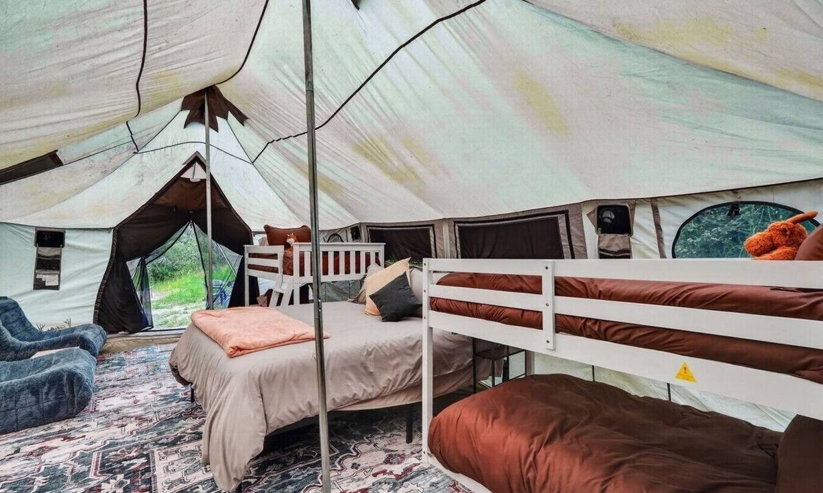 Swan Valley RV Rental | Bunk Tent at Camp Little Lemhi