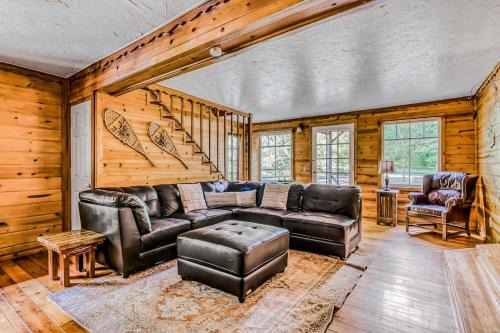 Mount Hood Village House | Dog-friendly creekside home with entertainment barn private hot tub & firepit