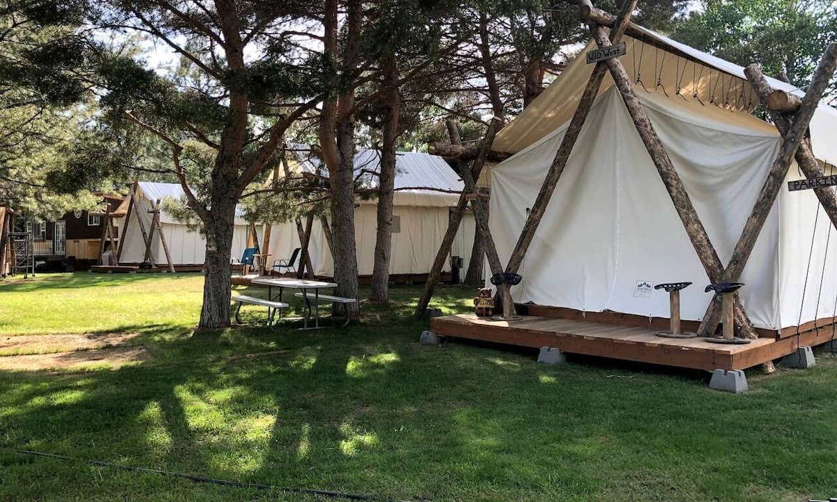 Palisades RV Rental | Pet-Friendly Safari Tent Glamping in Swan Valley, Idaho near Jackson Hole