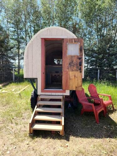 Tetonia House | Rustic Sheep Wagon Glamping Retreat with Cowboy Ranch Views near Grand Tetons in Tetonia, Idaho