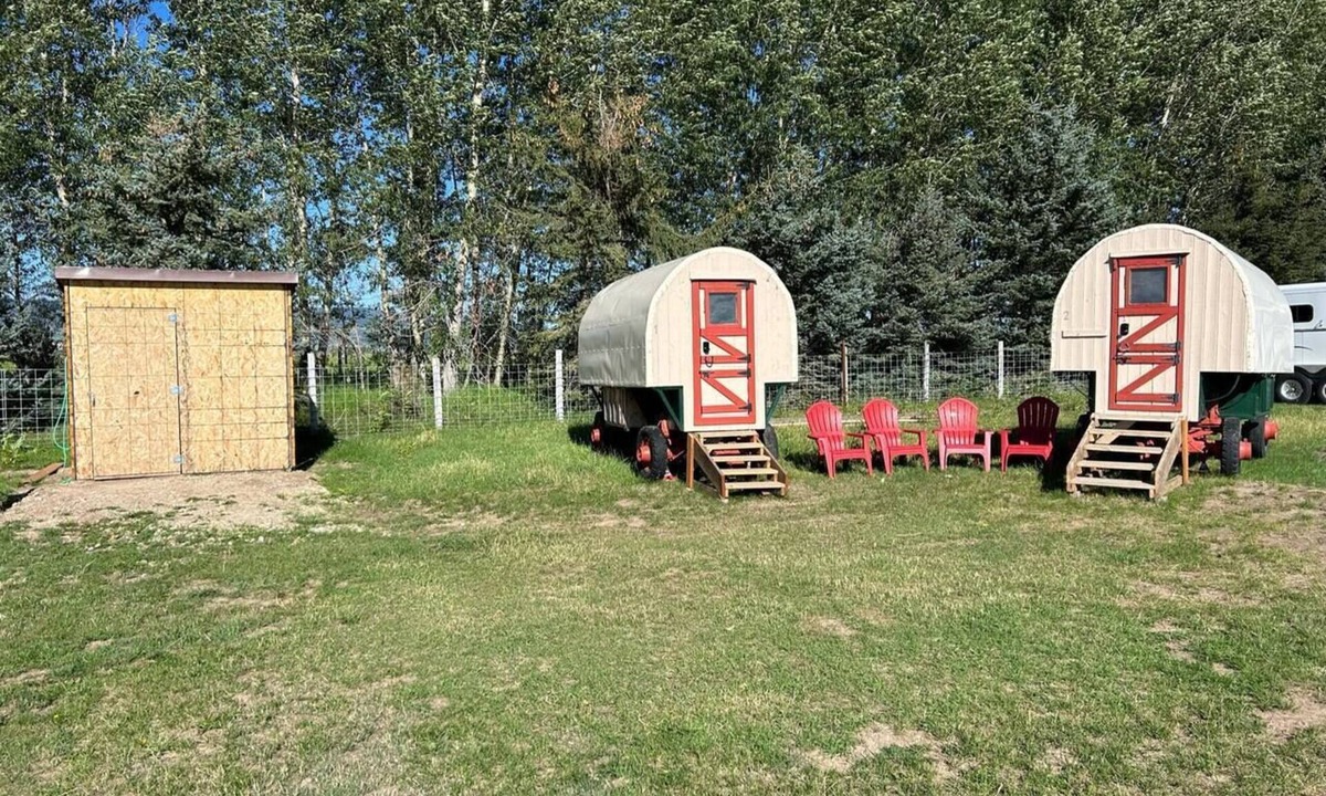 Tetonia House | Sheep Wagon One-Teton Views-Glamping-Working Ranch, Perfect for Couples.