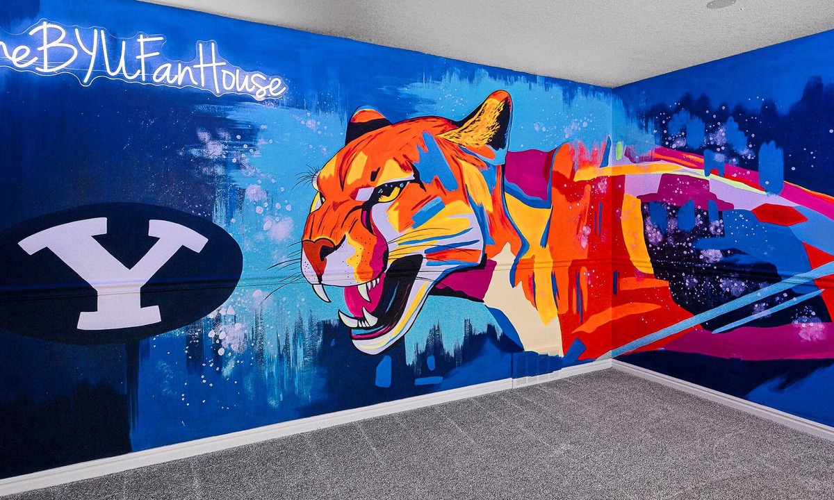 Sunset Heights House | THE BYU Fan House: escape room, sports court, hot tub, game room, fun!