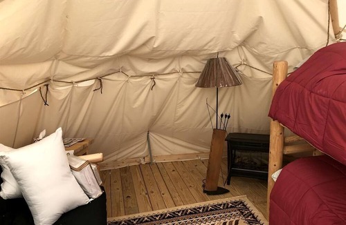 Granite County RV Rental | Cozy Native American Tipi with Resort Amenities near Boulder, Montana