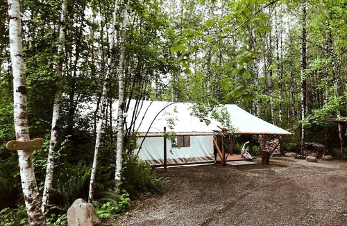 Forks RV Rental | Large and Spacious Safari Tent on a Forks Glamping Resort, Perfect for an Escape to Olympic National Park