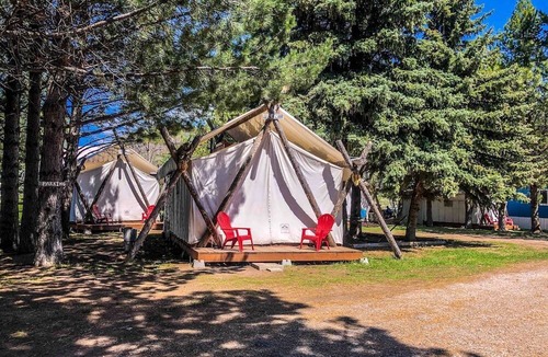 Palisades RV Rental | Luxury Safari Tent in Irwin, Idaho near Palisades Lake and Jackson Hole