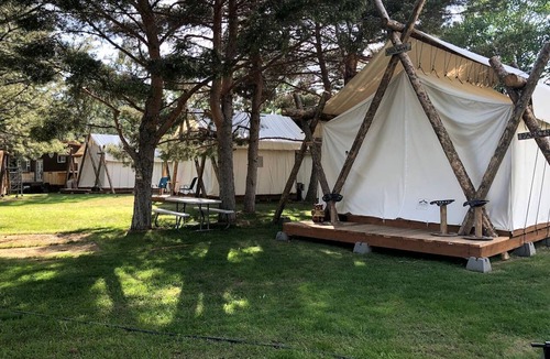 Palisades RV Rental | Luxury Safari Tent in Irwin, Idaho near Palisades Lake and Jackson Hole