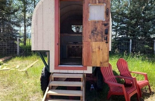 Tetonia House | Rustic Sheep Wagon Glamping Retreat with Cowboy Ranch Views near Grand Tetons in Tetonia, Idaho