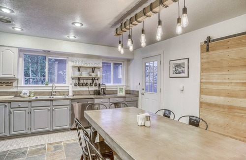 Rhododendron Cabin | Serene Hearthstone Retreat with fireplace, hot tub, BBQ, dog-friendly