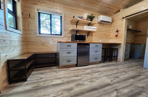 Essex Cabin | Snowslip cabin at Glacier Meadow RV Park with AC - Beautiful Mountain Views