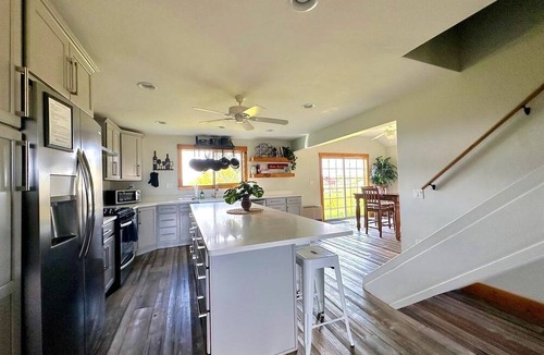 Tetonia House | Spacious Farmhouse Estate with Mountain Views & Dual Kitchens near Skiing and Trails in Tetonia, Idaho