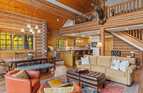 Victor House | Teton Retreat Spacious Teton Springs Log Cabin w/Forest Access, A/C & Hot Tub