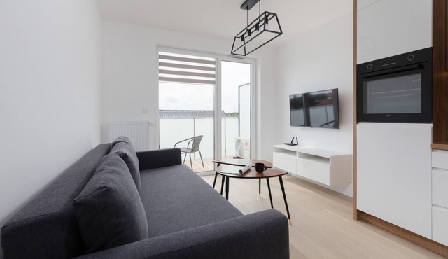 Bright Apartment | 150 m to the Beach, Balcony, Sauna in Grzybowo