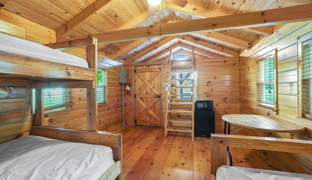 Cardinal Rustic Cabin at Hocking Hills + Largest Bounce Castle in Rockbridge