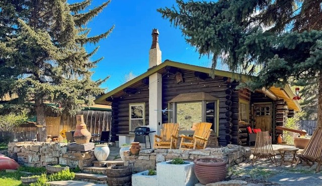 Dog-friendly waterfront cabin on Flat Creek with wood stove, creek view, firepit