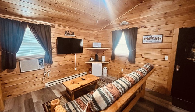 Log Cabin with Hot Tub 2 Miles from Crystal Mountain! in Thompsonville