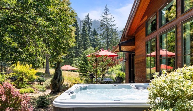 Mountain-View Retreat with Hot Tub & Waterfalls