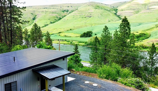 Newly built modern house with Clearwater River views
