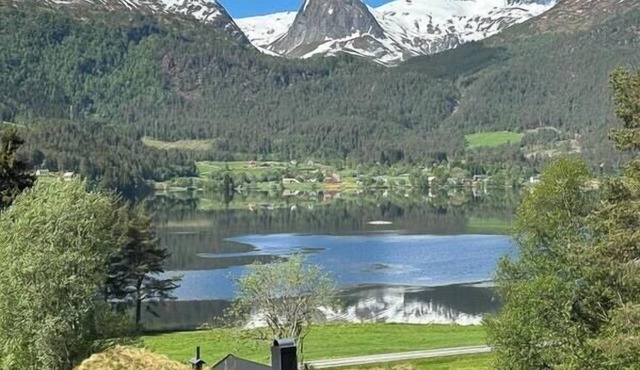 Pine cabin with rowing boat in Bjørkedalen in Møre og Romsdal