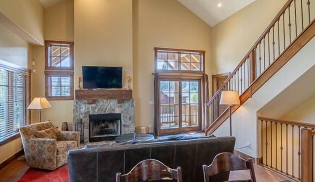 Private Hot Tub | Cozy Living Room with Stone Fireplace | Modern Granite Kitchen