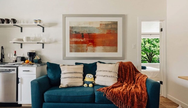 SoCo Affordable Modern Retreat ❤️ Local Art | RainShower | Near South Congress in Austin