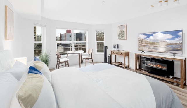 Space Needle View | Elegant Belltown Studio in Seattle