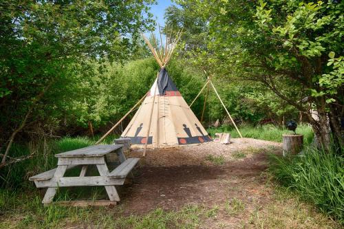 Teepees by the River near Boise, Idaho