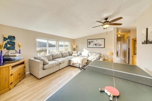 Walk to Marina: Harrison Cabin w/Lake View!