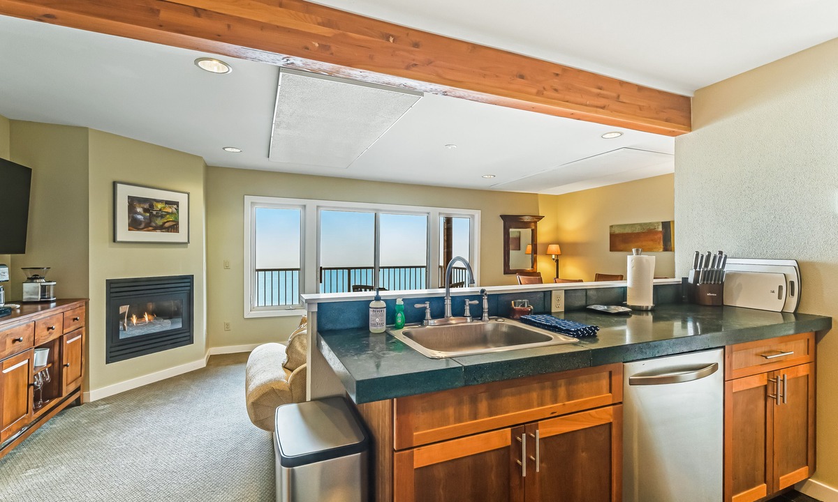 Rosario Condo | Stunning water view w/ three private balconies & gas fireplace in Rosario Resort
