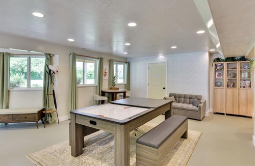 Kaysville Apartment | Shaded Patio and Fire Pit: Quiet Kaysville Home