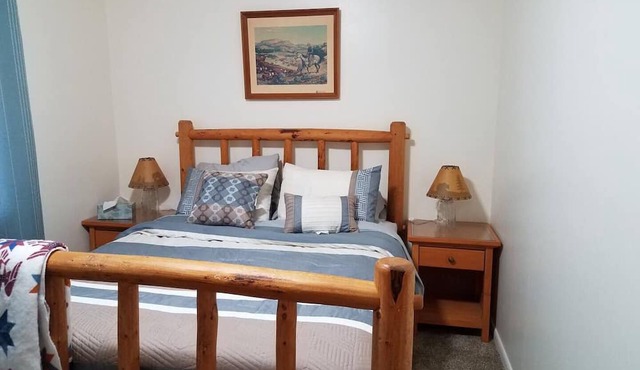 Furnished with a western decor and many antiques, yet has modern amenities.